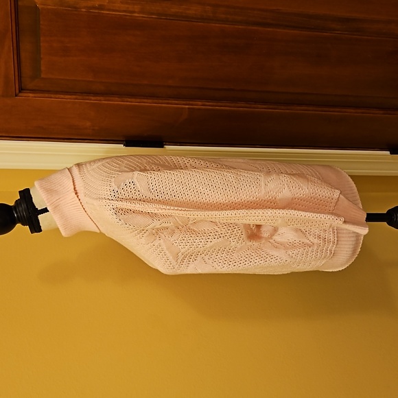 VINTAGE KENETH TOO SWEATER TURTLE NECK PINK FLORAL 100% ACRYLIC NO SIZE TAG - Picture 6 of 9